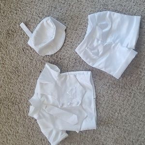 3 piece Baby baptism / christening outfit white 9-12  months